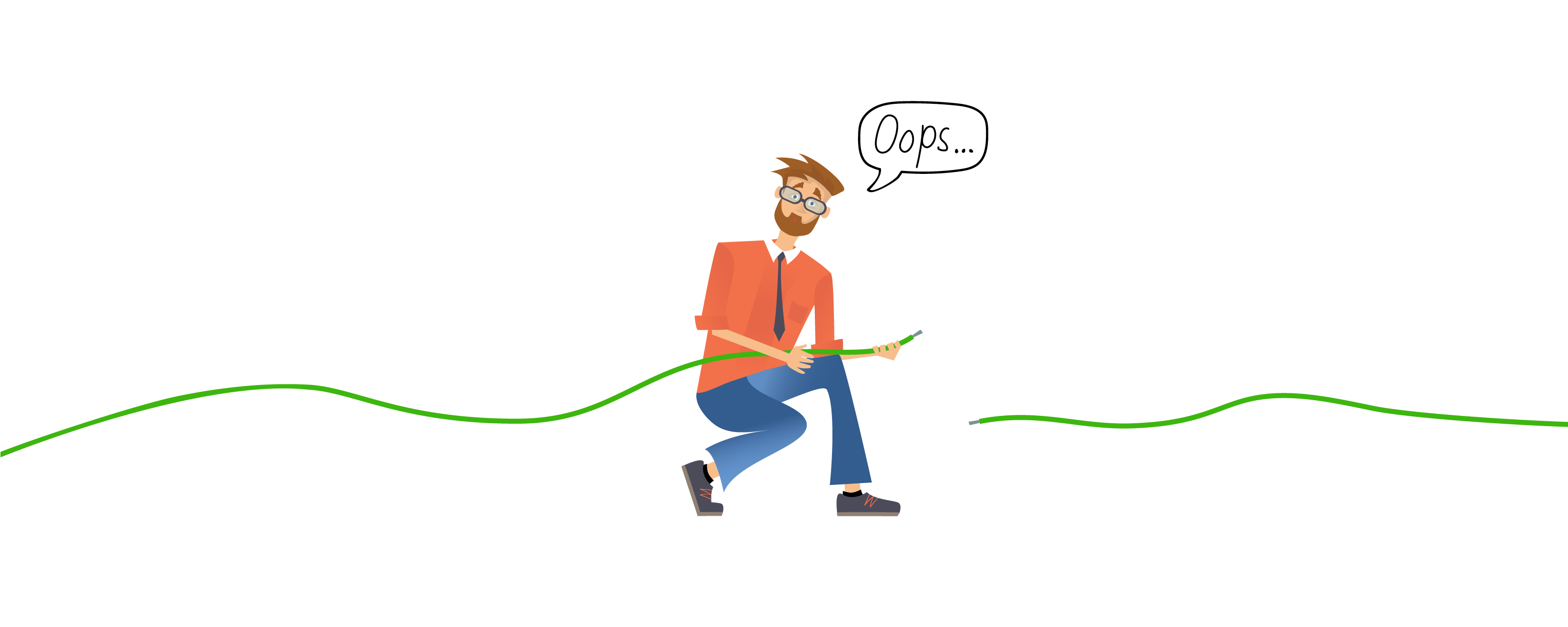 Murrelektronikin työntekijä pitelee revennyttä kaapelia